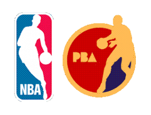 Logos for the NBA and the PBA