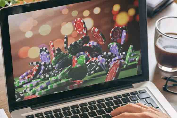 casino gambling on laptop
